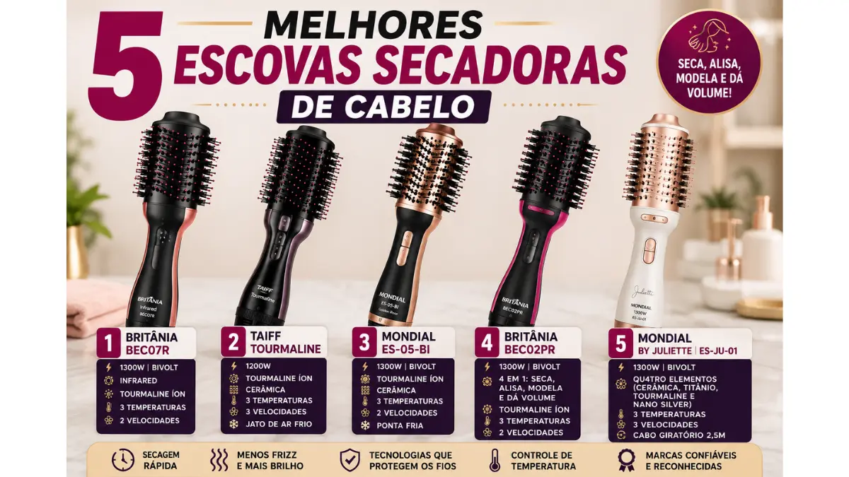 escovas secadoras de cabelo